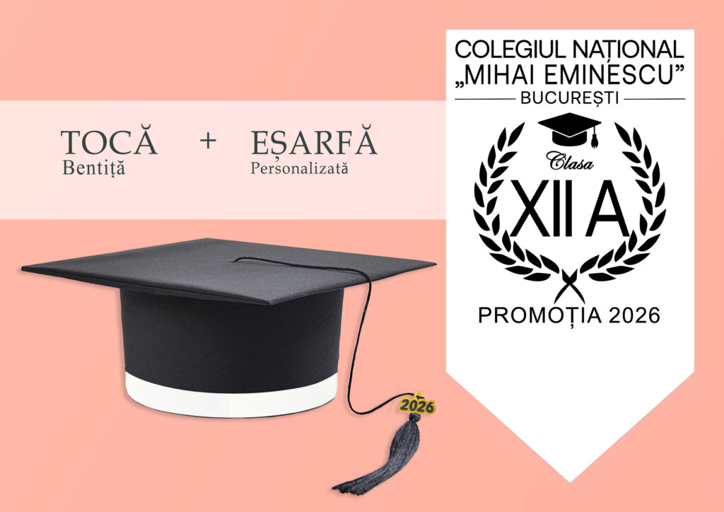 Tocă simplă și eșarfă absolvire personalizată culoare ALB+ Diplomă Gratis
