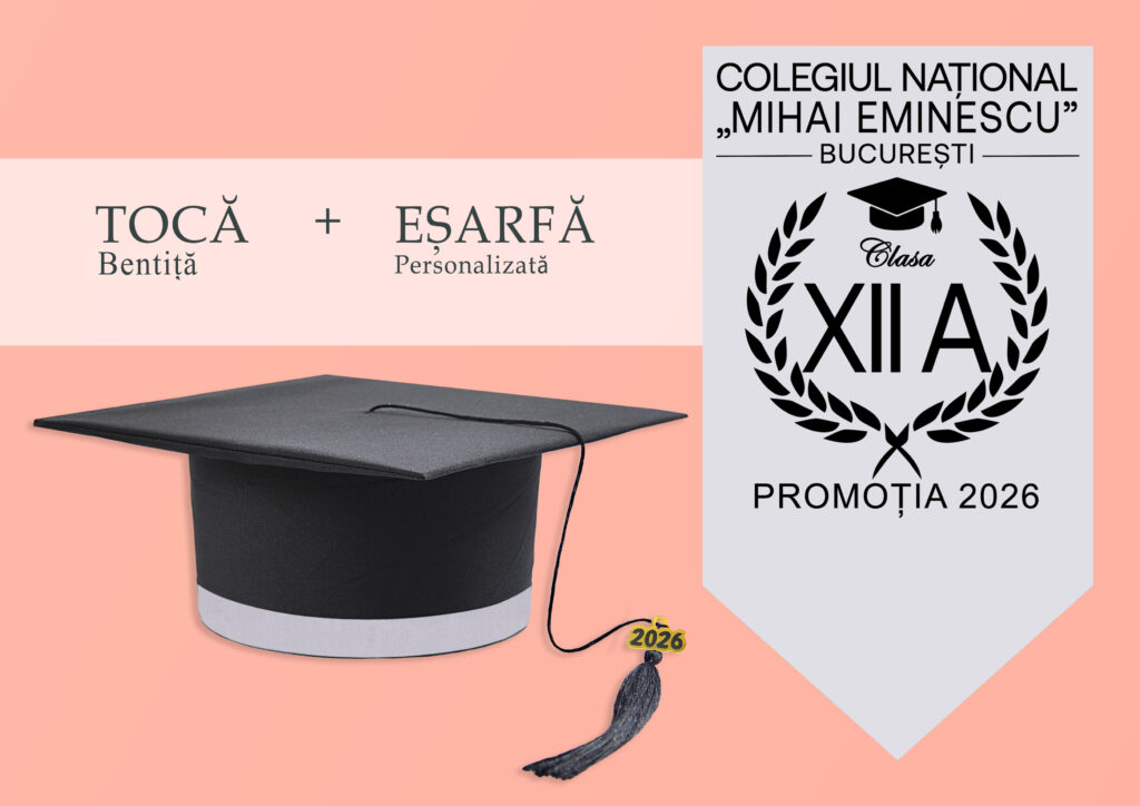 Tocă simplă și eșarfă absolvire personalizată Argintiu+ Diplomă Gratis