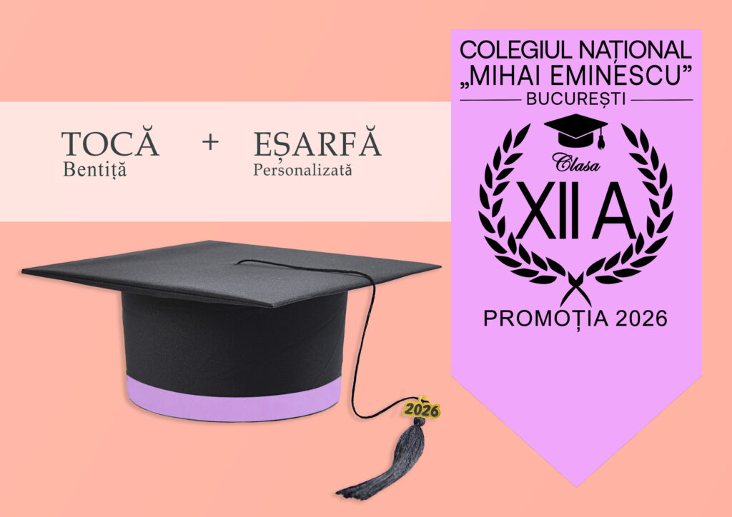 Tocă simplă și eșarfă absolvire personalizată Lila + Diplomă Gratis