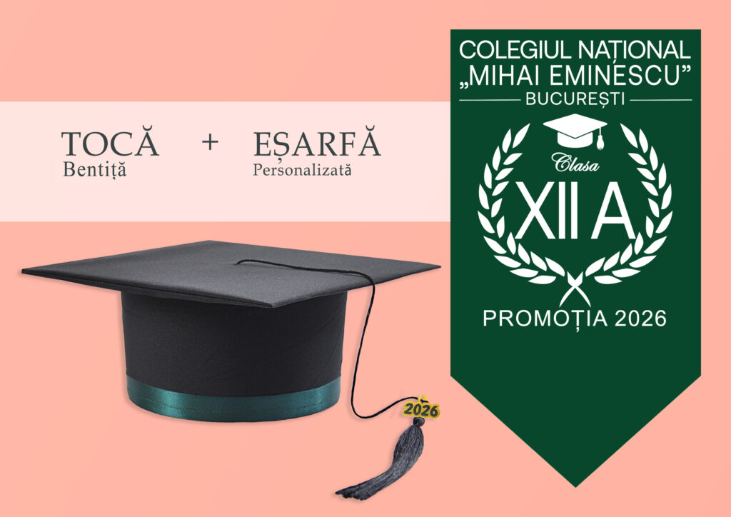 Tocă simplă și eșarfă absolvire personalizată Verde Smarald + Diplomă Gratis